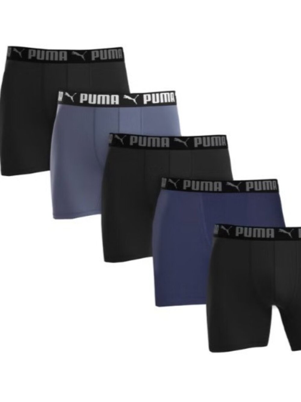 PUMA Men's Boxer Brief, 5 pack Active Stretch Boxer Briefs Tag Free Comfort